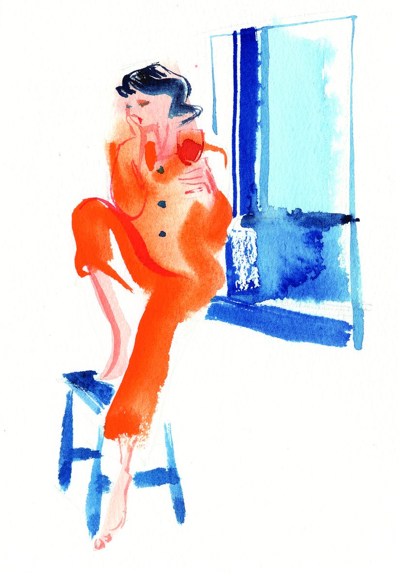 Michelle Can you handle it, a watercolour illustration by Lihuà from the Daydreams collection.