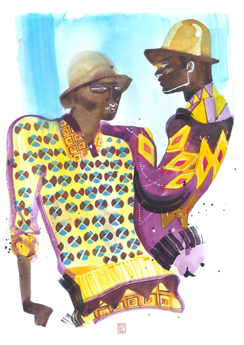 Chulaap, a watercolour fashion illustration from Lihuà's Strokes of Fashion series.