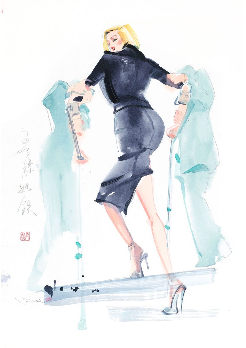 Legendary 2, a watercolour fashion illustration from Lihuà's Strokes of Fashion series.